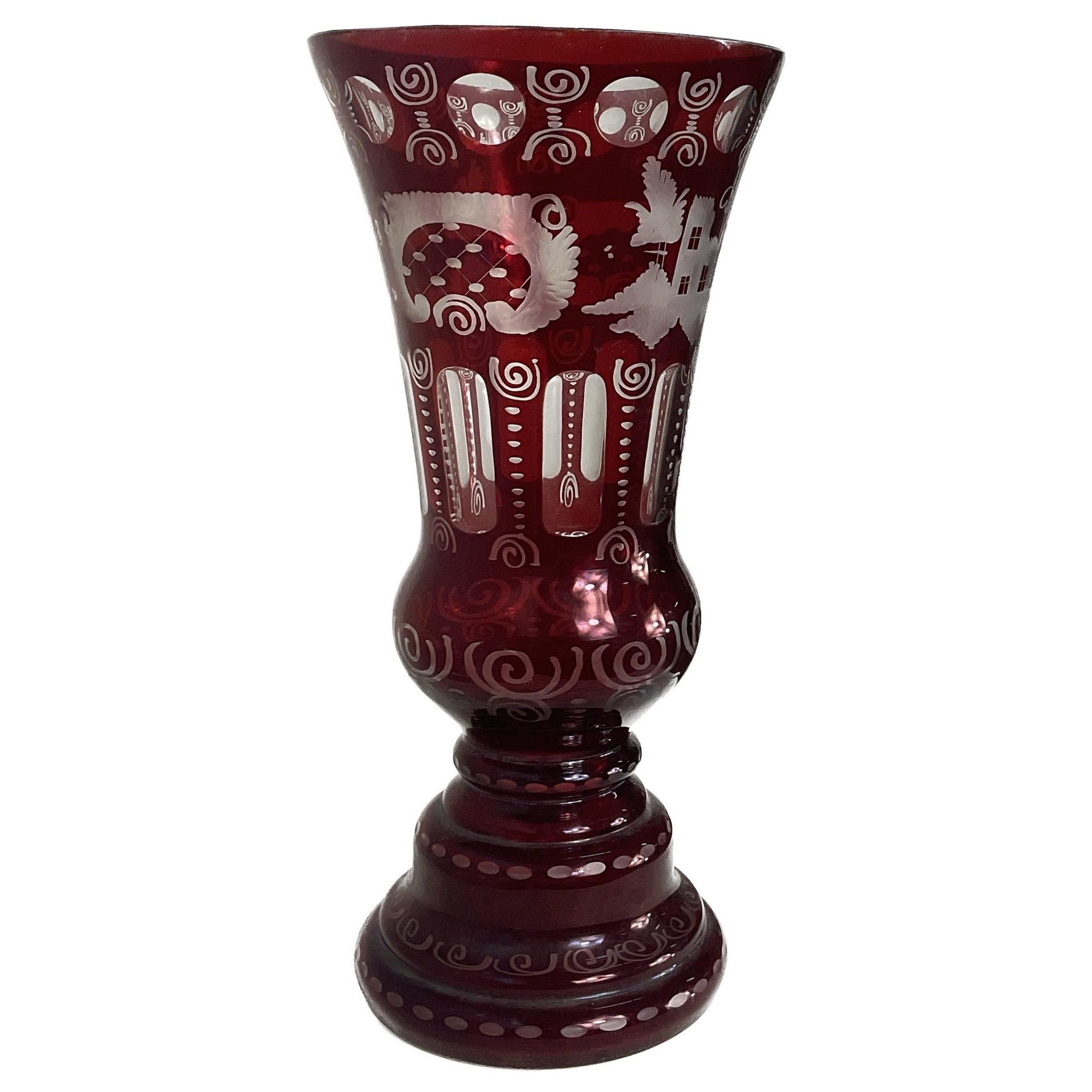 Oberstdorfer Glashütte - Vase en verre antique Egermann