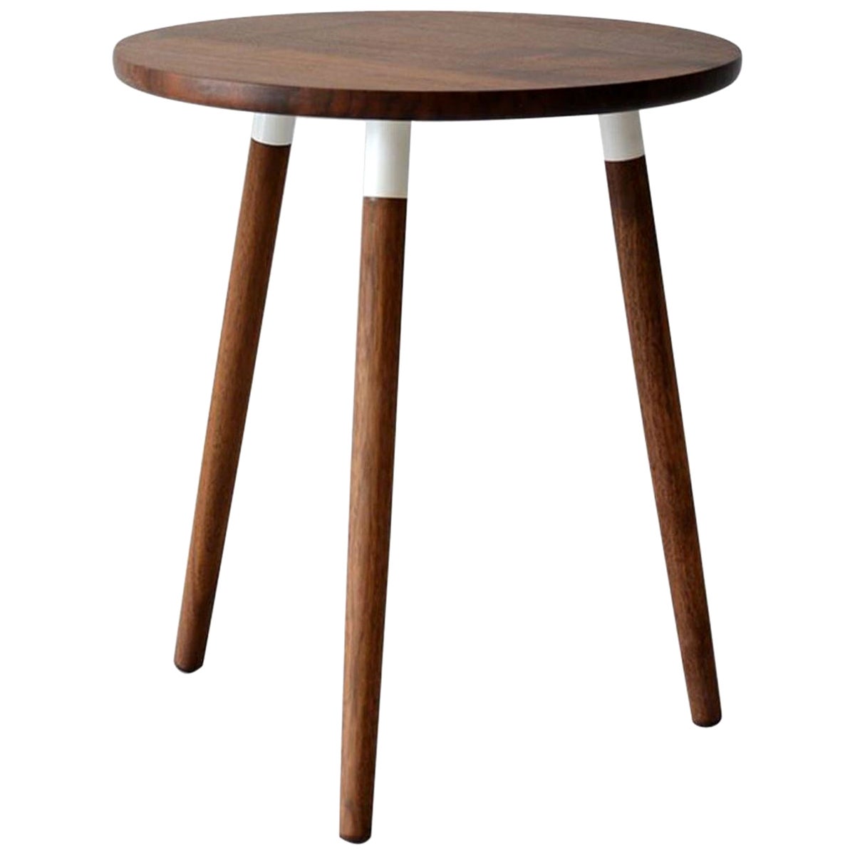 Walnut Small Tall Crescenttown Side Table by Hollis & Morris For Sale