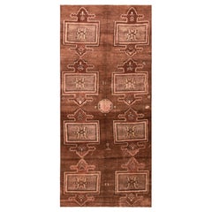 Türkischer geometrischer Kars-Teppich im Vintage-Stil. 6 Fuß x 13 Fuß 3 Zoll