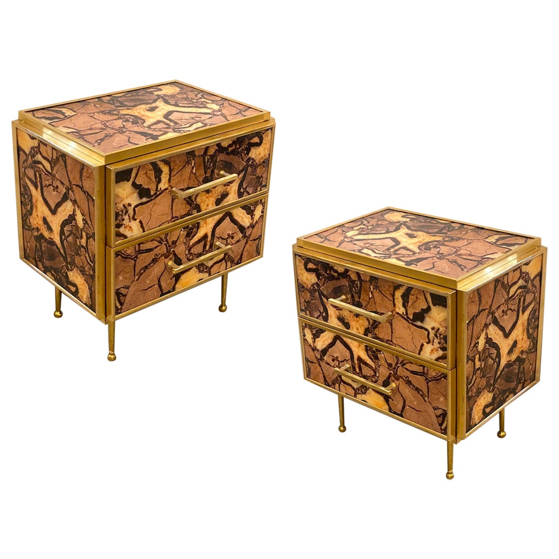 Striking Pair of Mid-Century style Night Stands or Side Tables  For Sale