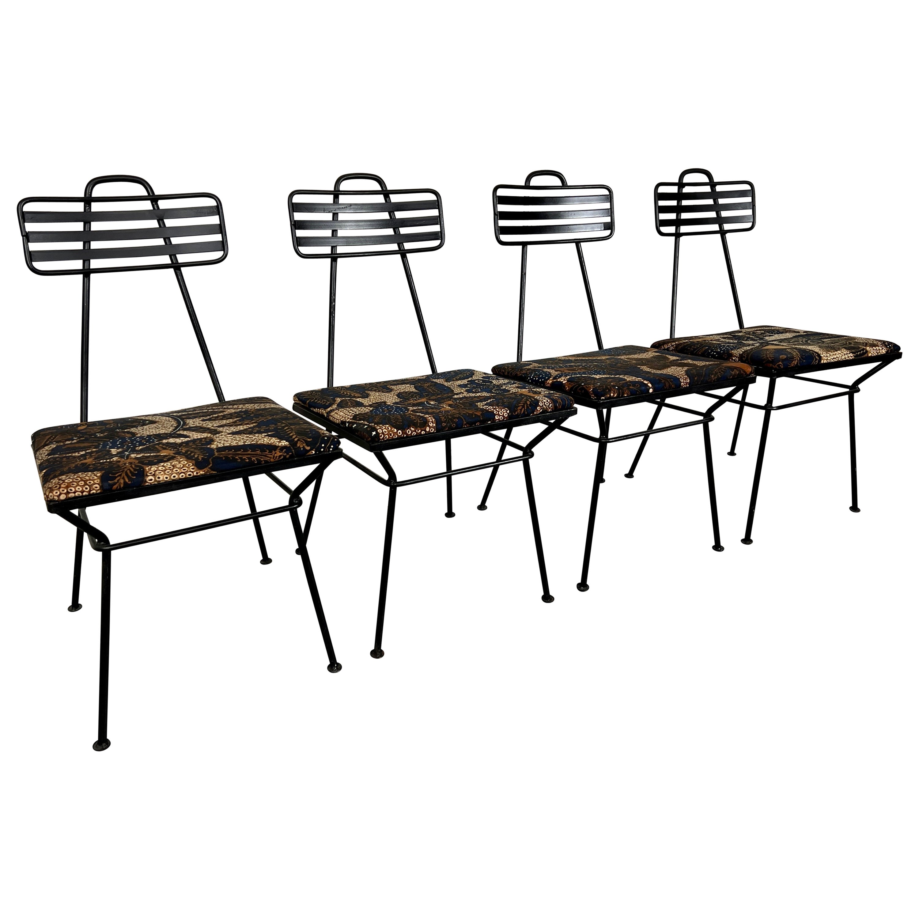 Chaises de salle à manger en fer forgé dans le style de Tony Paul