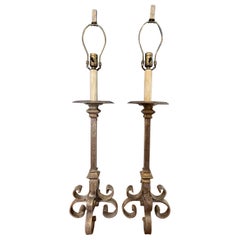 Retro Spanish Wrought Iron Lamps