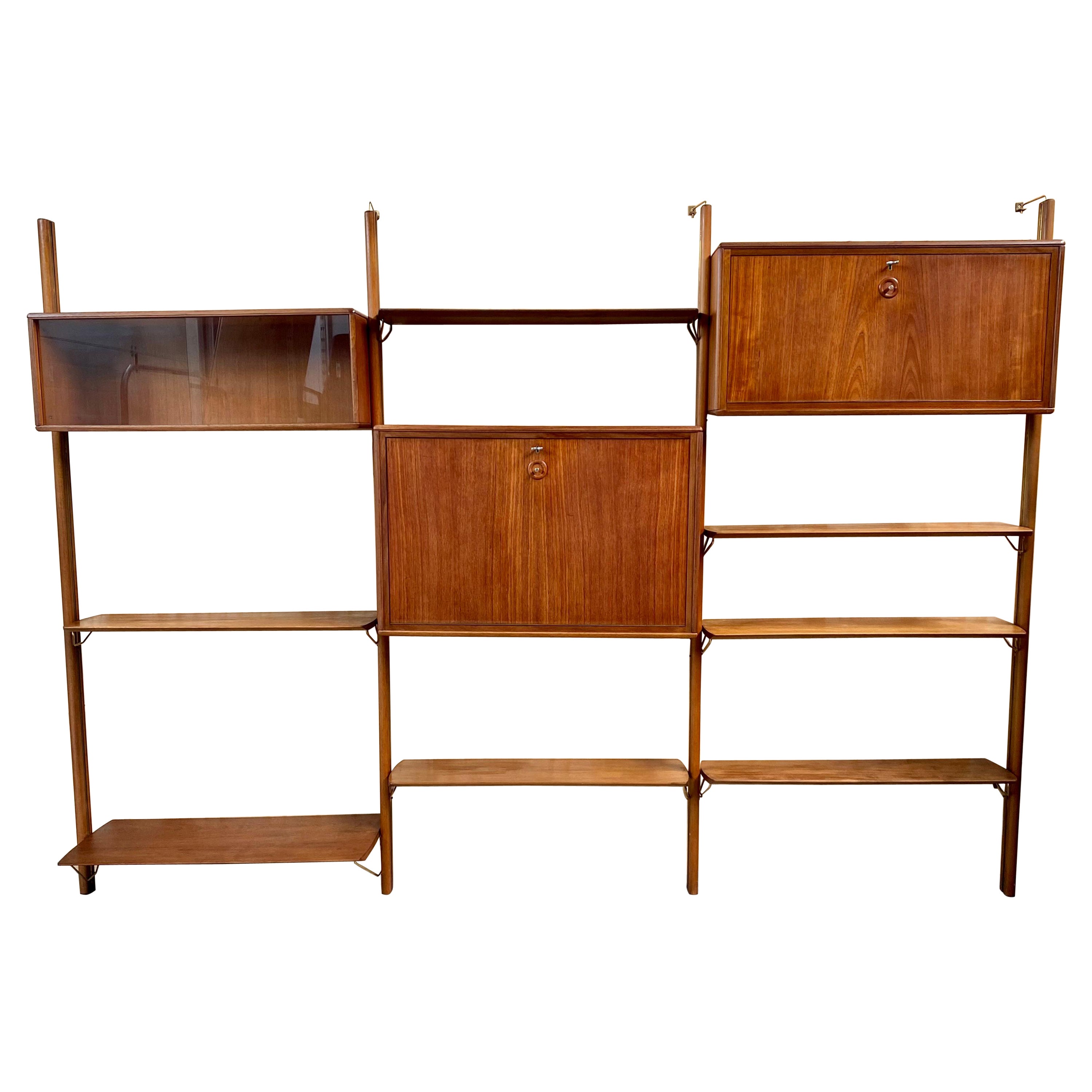 Large Teak Wall Unit Bookcase by William Watting for Fristho Netherlands 1950