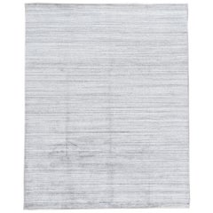 Apadana's Groove Handgefertigter Teppich aus Bambus/Seide in Grau