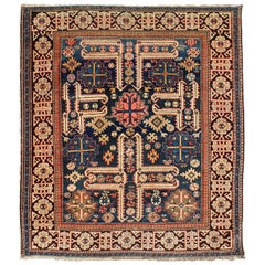 Antique Caucasian Karaghashli Rug with Stunning Geometric Design