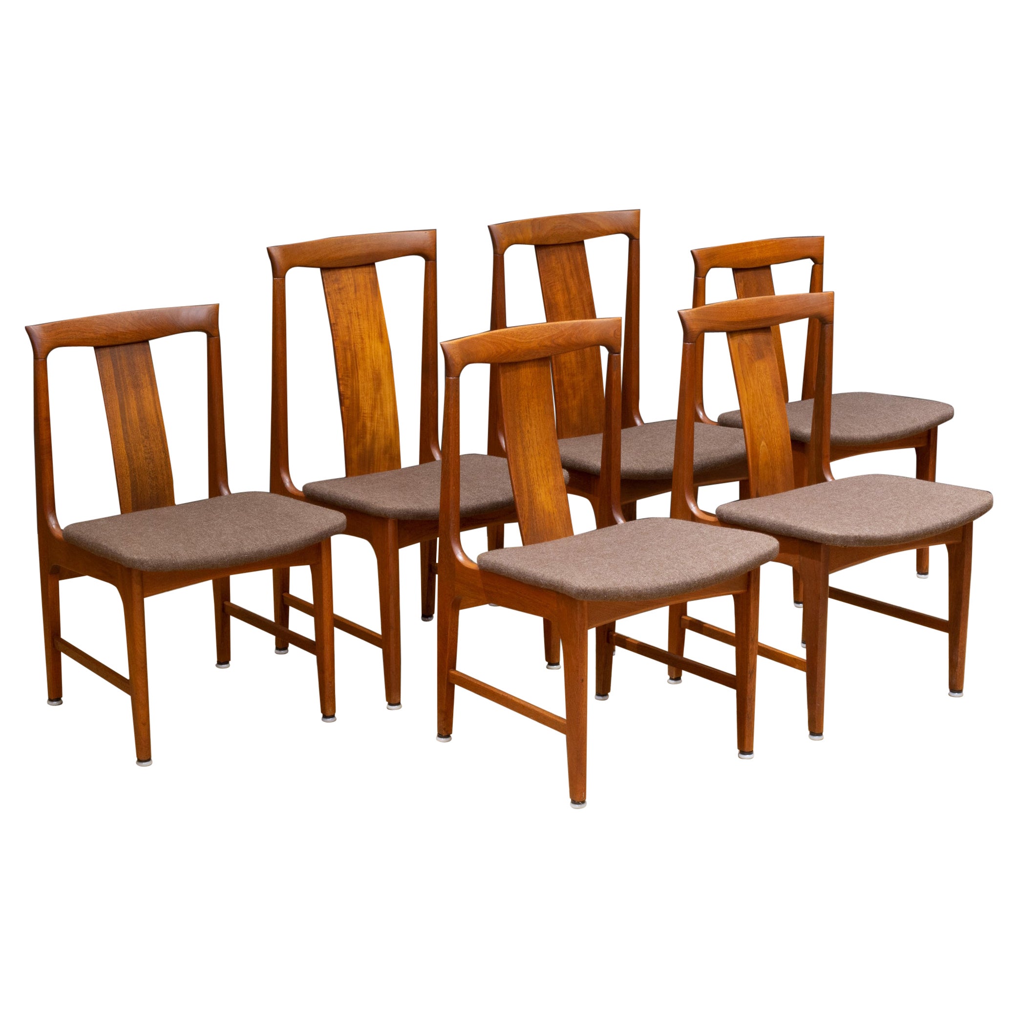 Midcentury Japanese Sculpted Teak Dining Chairs C.1960 For Sale