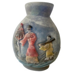 Gino Cenedese, Important Scavo Work Murano Glass Vase, Martinuzzi Style 