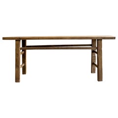 Natural Vintage Elm Wood Style Console Table