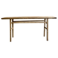 Vintage Elm Wood Console Table