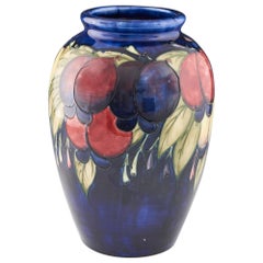 Large William Moorcroft Wisteria Plum Vase, c1935
