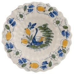 Antique A Dutch Delft Lobed Dish, Late 17th Century