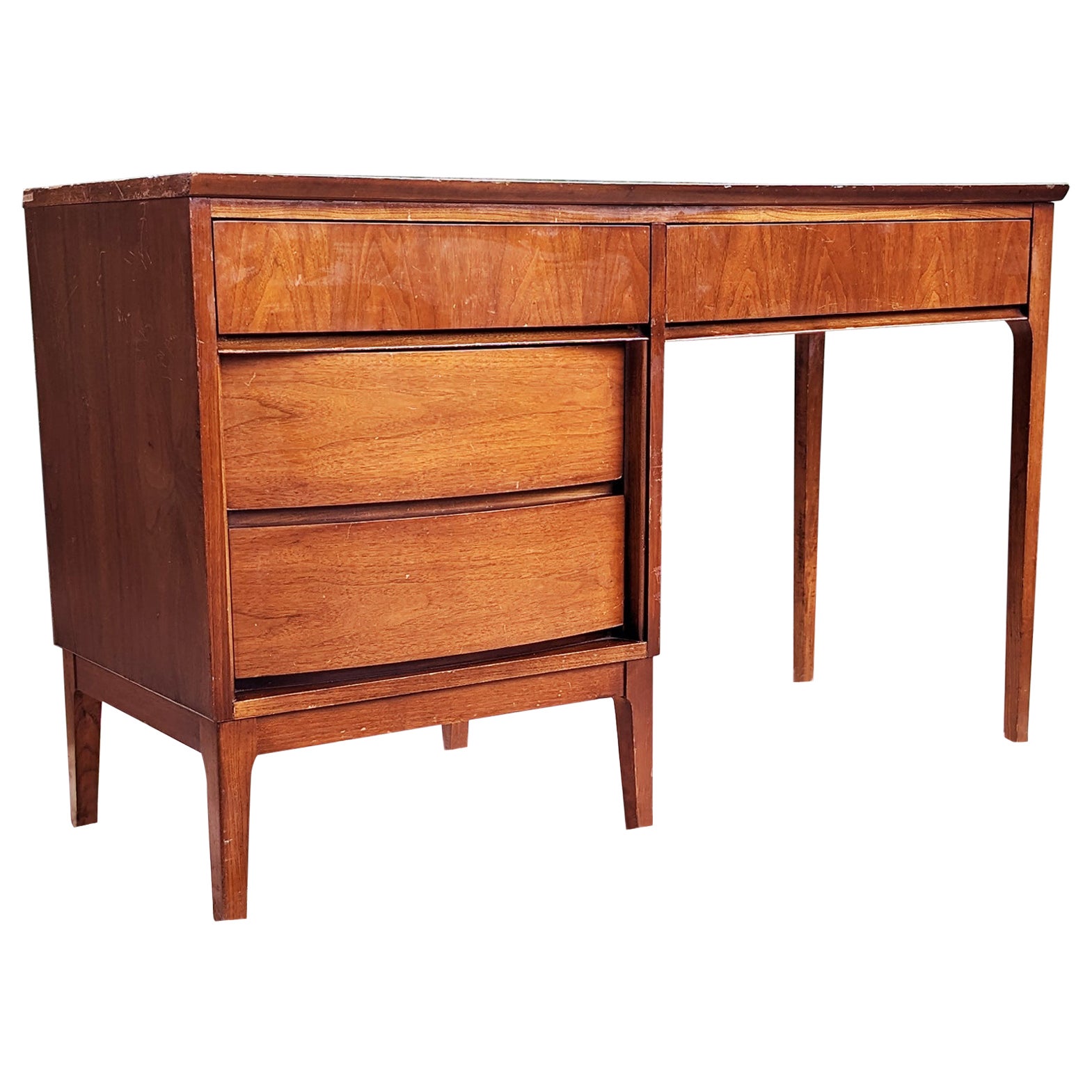 Midcentury 1960s Dixie Desk, Two Sided, 4 Drawers