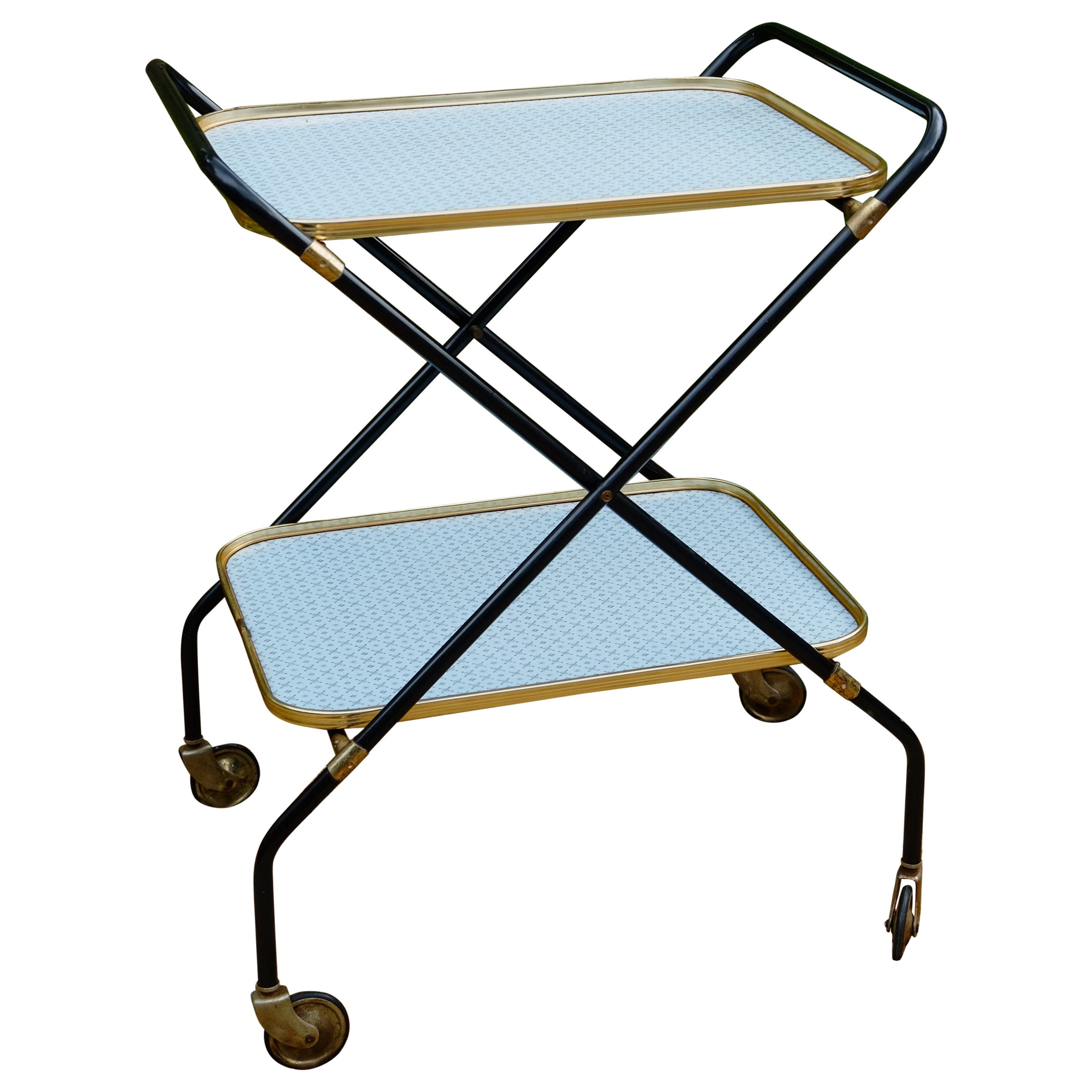 Mid-Century Modern Bar Cart, Folding Trolley, Festival of Britain