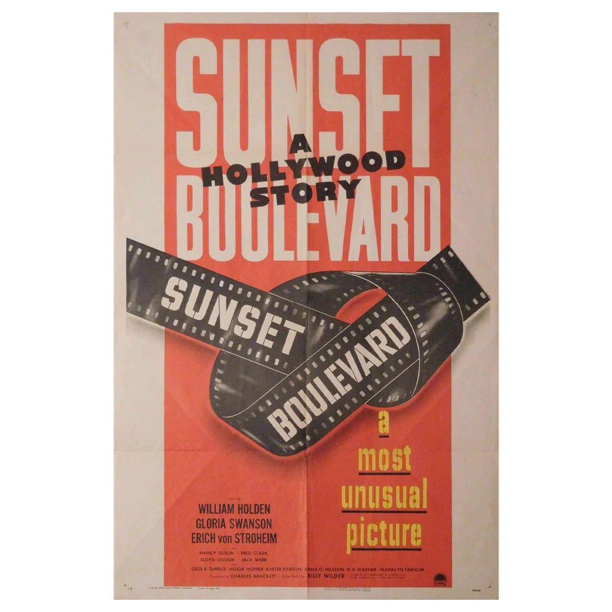 Sunset Blvd., Unframed Poster, 1950 For Sale