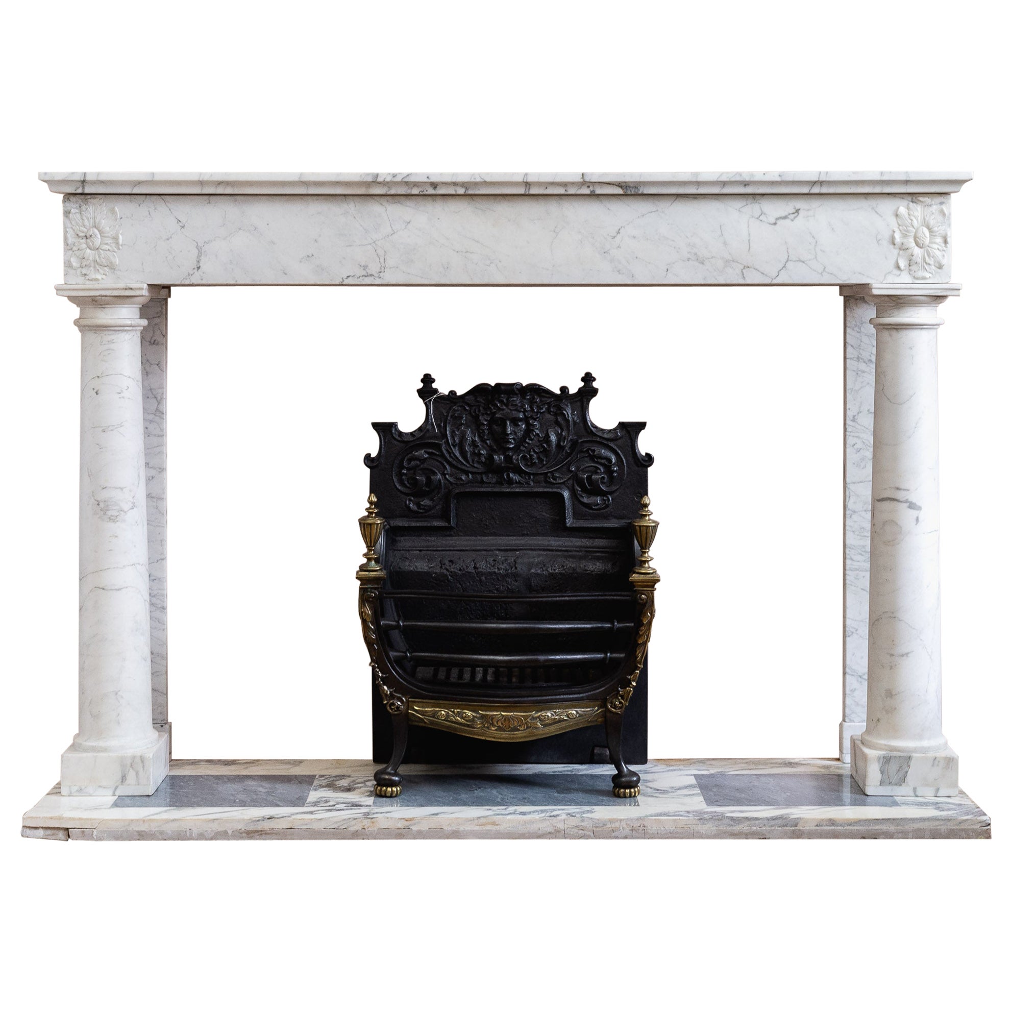 Early 19th Century French Empire Column Fireplace For Sale