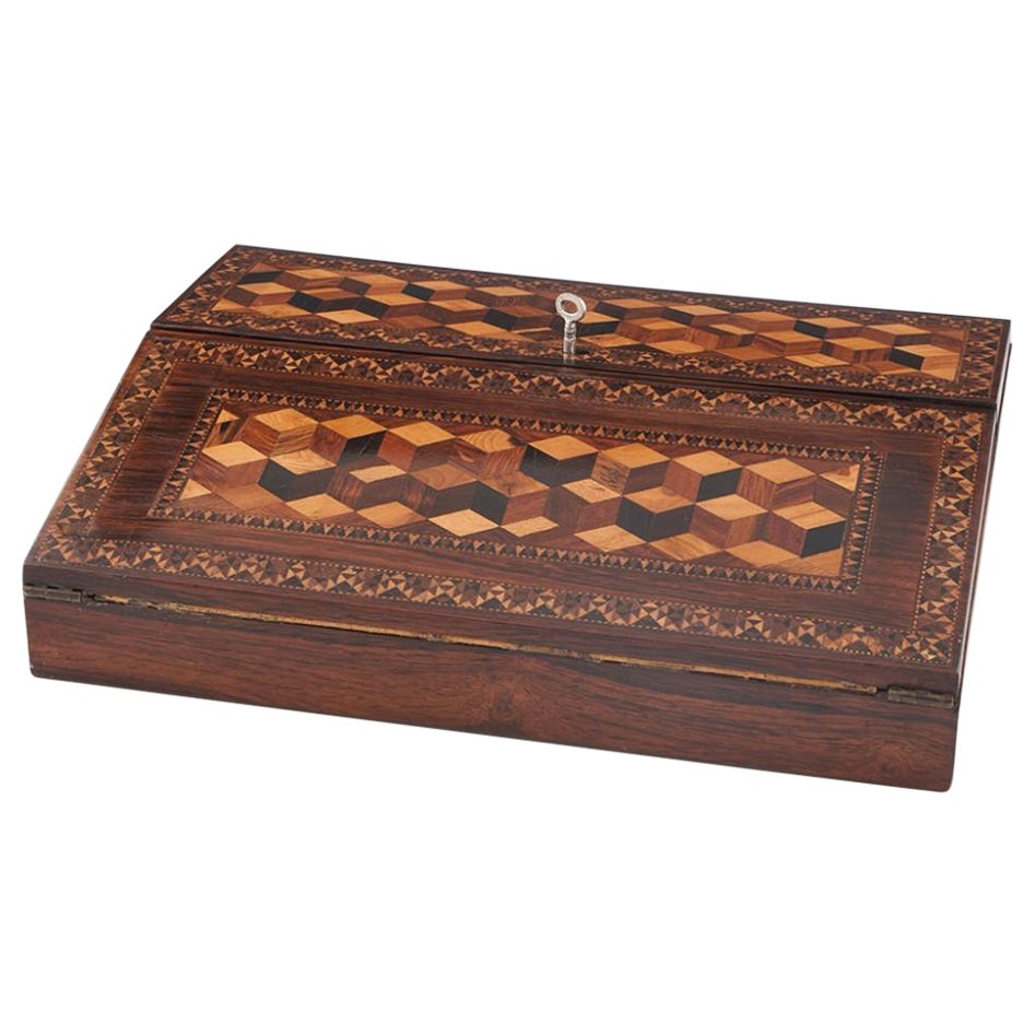A Very Fine Tunbridge Ware Writing Slope Box, c1850 For Sale
