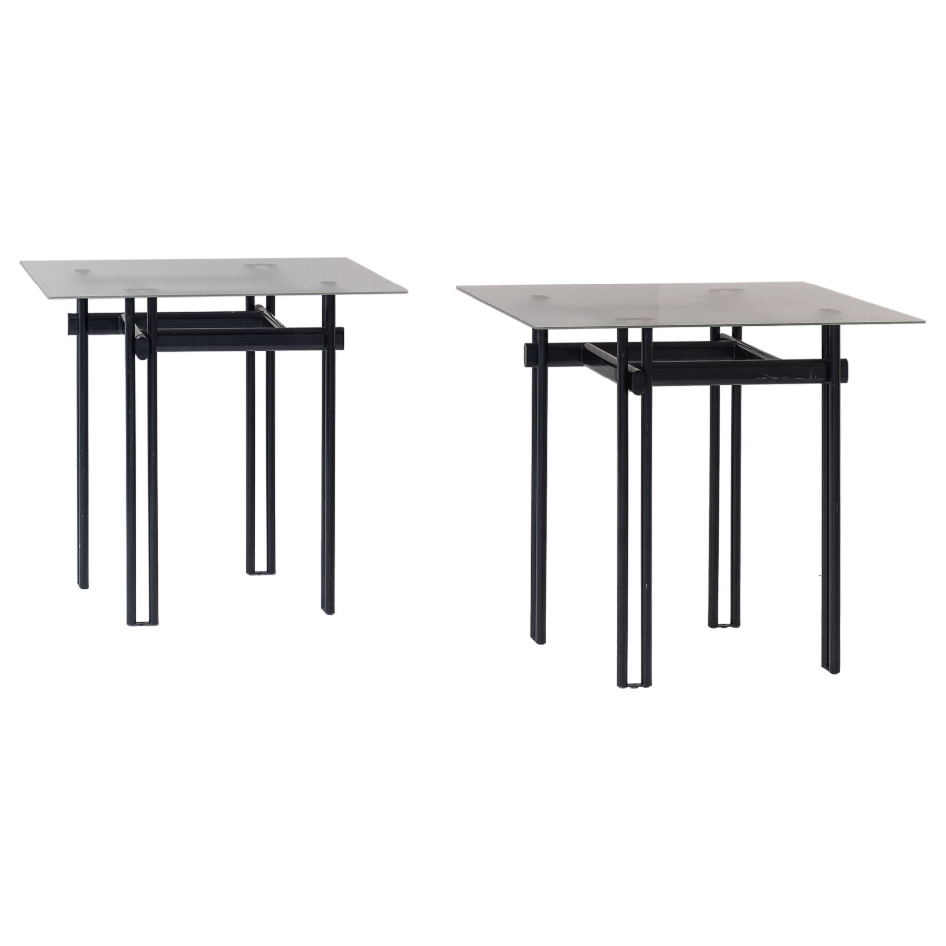 Minimal Pair of Identical Side Tables from Belgium, 1980s For Sale