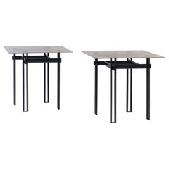 Vintage Minimal Pair of Identical Side Tables from Belgium, 1980s