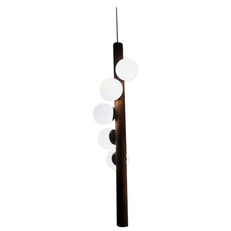 Oak Small Willow Vertical Pendant by Hollis & Morris For Sale
