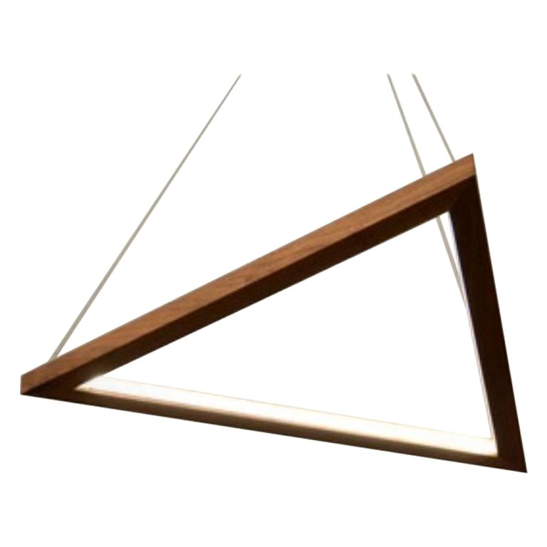 Walnut Small Triangle Sconce, Pendant by Hollis & Morris For Sale