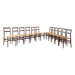 Gio Ponti Set of Twelve Superleggera Chairs for Cassina, Italy, 1957