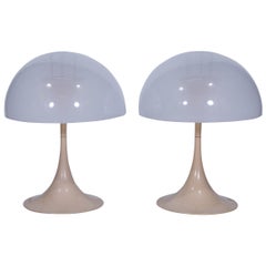 Pair of Mid-Century Modern Acrylic Tulip Base Table Lamps by Louis Paulsen