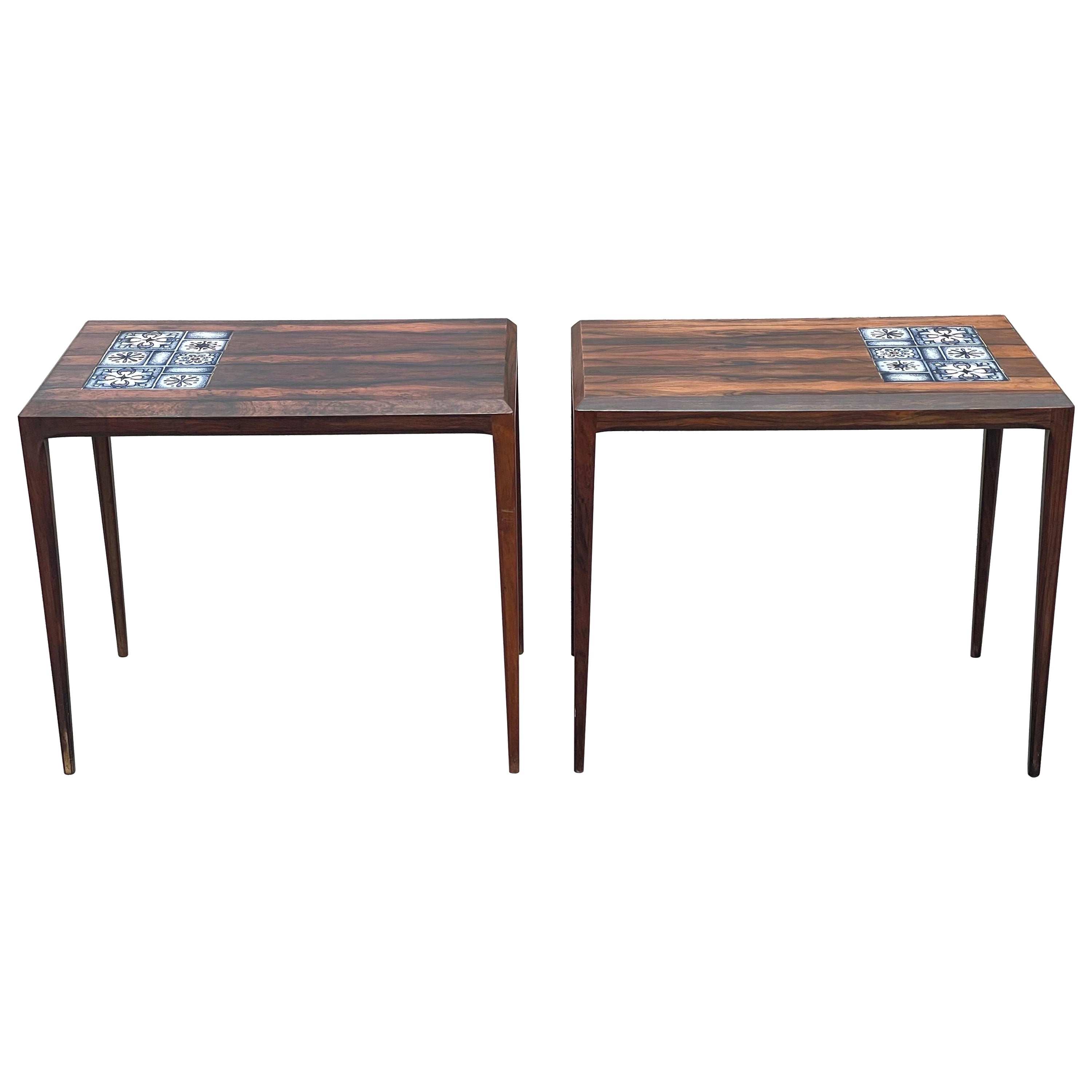 Pair of Gorgeous Danish Severin Hansen Sidetables from the 1960s For Sale