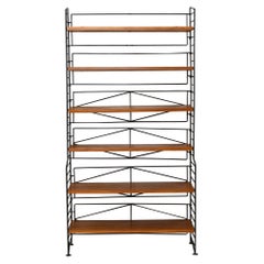 Vintage Bookcase with Metal Frame