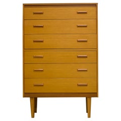 British Midcentury Oak Tallboy Chest of Drawers from Lebus, 1960s