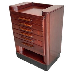 Rare Art Deco Chest of Drawers / Filing Cabinet with Stunning Coromandel Handles