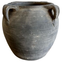 Vintage Gray s Pottery Weathered Pottery Medium 4 Handled Pots