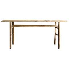 Vintage Elm Wood Console Table