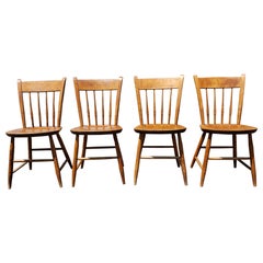 1960s Nichols and Stone Maple Windsor Dining Chairs, Set of 4