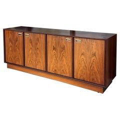 Vintage Midcentury Danish Modern Rosewood Veneer Credenza / Cabinet / Sideboard
