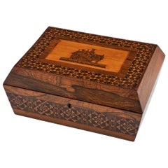 Used Tunbridge Ware - A Very Finely Decorated Sewing Box, c1840