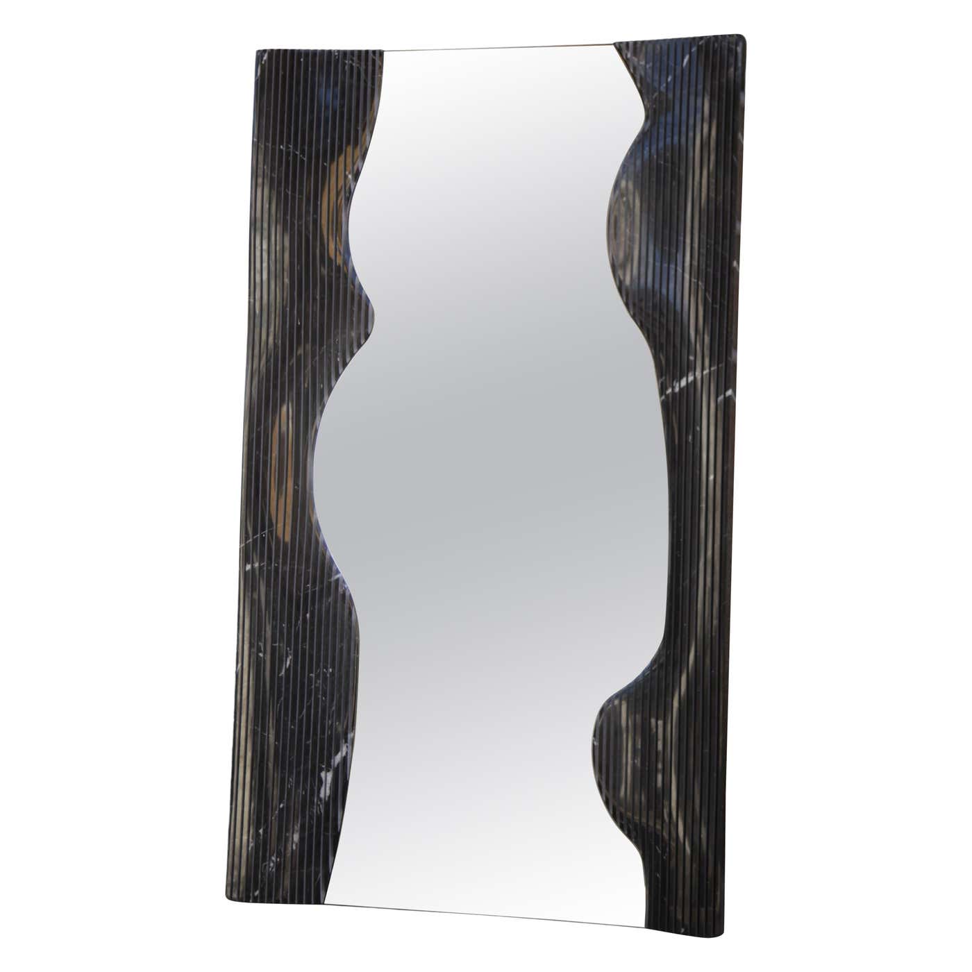 Handcrafted Italian Marble Floor Ripple Mirror XL For Sale at 1stDibs