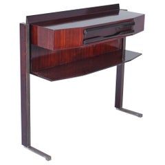 Mid-Century Cantù Italian Design Dark Wood and Brass Console Italy 1960s