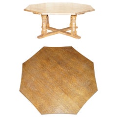 HUGE Retro CIRCA 1950's ROBERT MOUSEMAN THOMPSON ADZED OCTAGONAL DINING TABLE