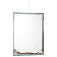 Mid-Century mod. 2014 by M. Ingrand for Fontana Arte Glass Wall Mirror Italy '64