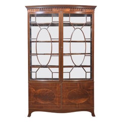 Antique Mahogany Bow Fronted Display Cabinet