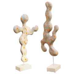 Vintage Late 1970s Sculptures in Resin in the Way of Jean Arp, Picasso, France