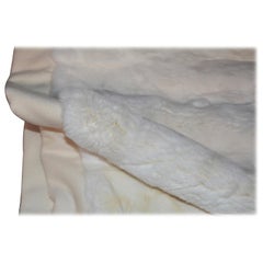 Fur Blanket - White Natural Rabbit fur and Cashmere
