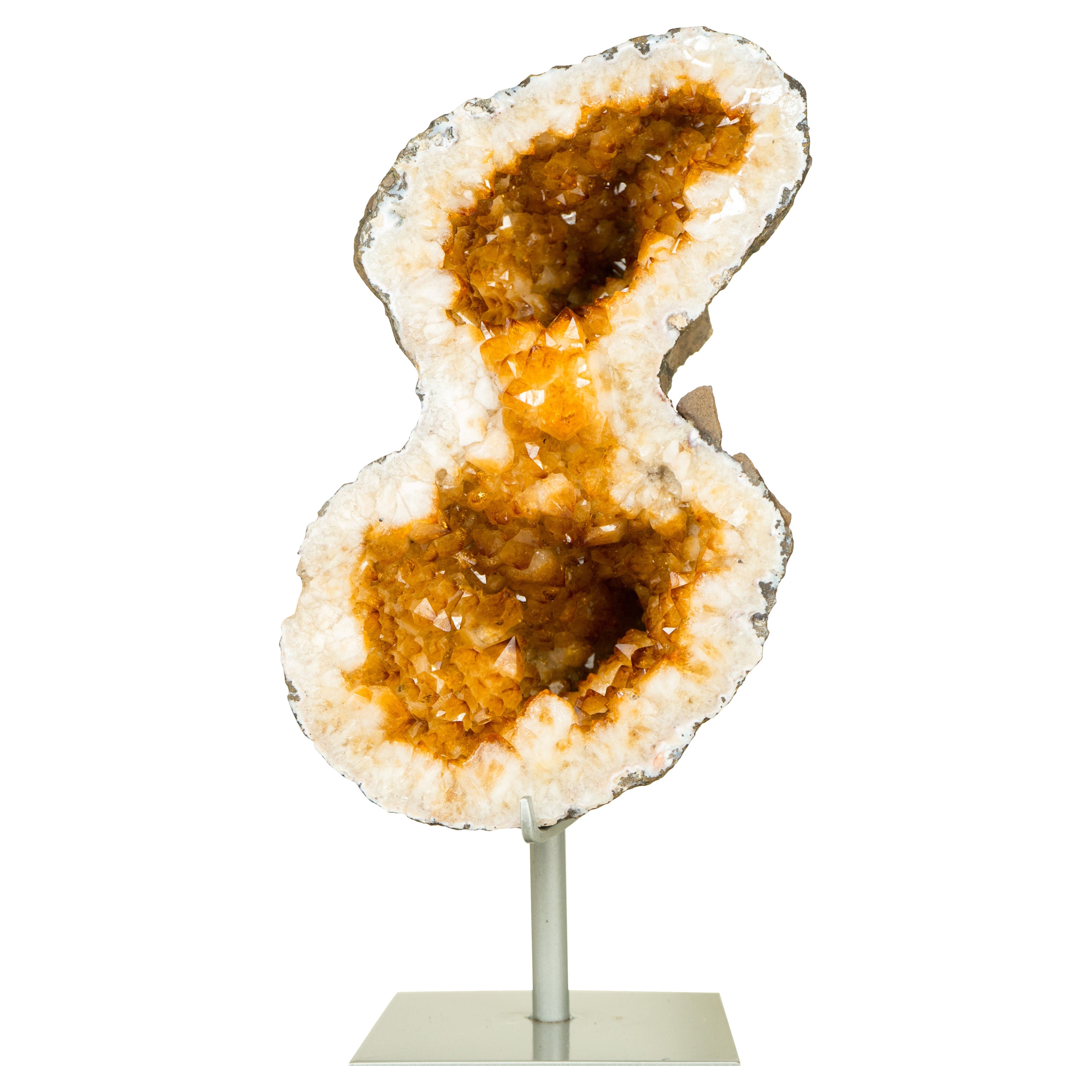 Citrine Geode Formed as the Infinite 8, with Large Orange Citrine Druzy