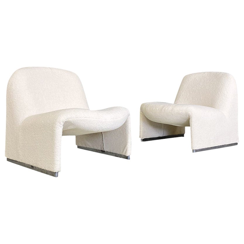 Moderne italienische Sessel aus Teddy-Stoff von G. Piretti, Anonima Castelli, 1970er Jahre