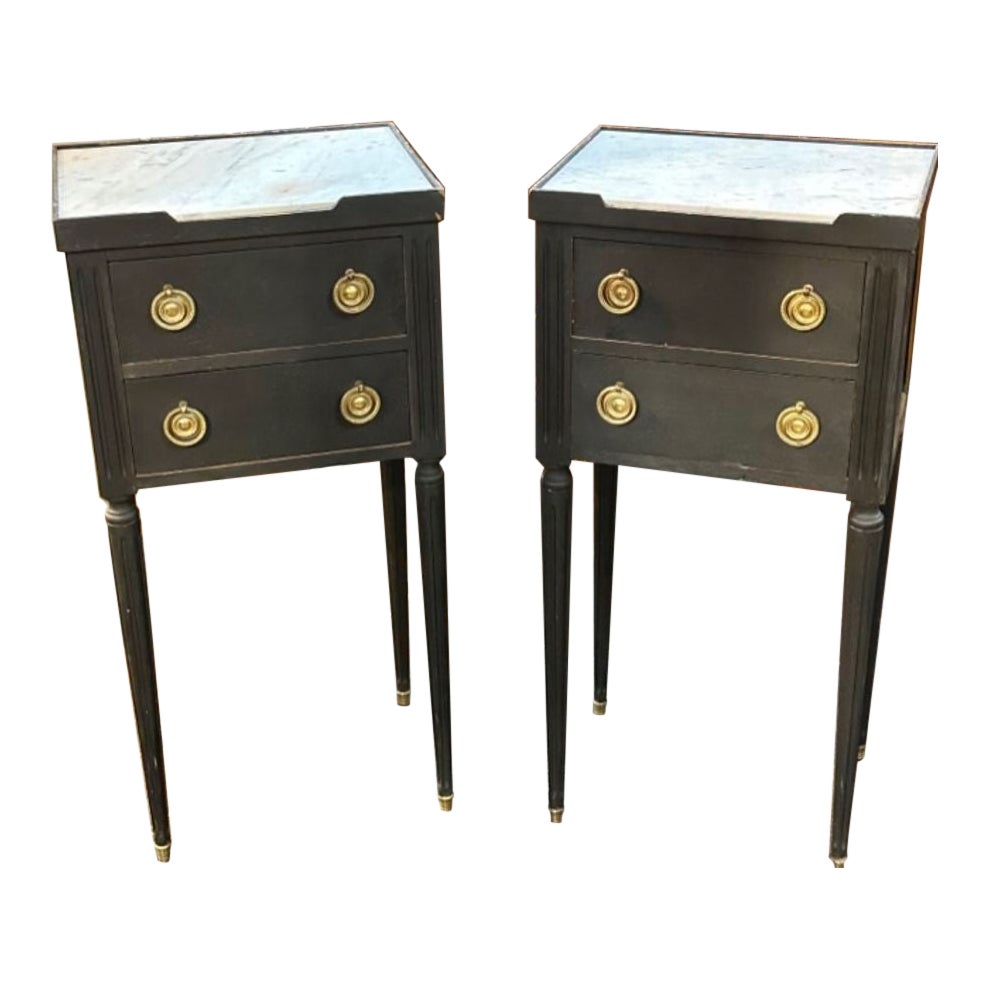 Pair of 19th Century French Louis XVI Style Painted Drink Tables For Sale