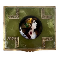 Antique French Onyx Bronze Mount Box  circa 1880