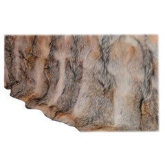 Fur blanket - Coyote real fur with Cashmere