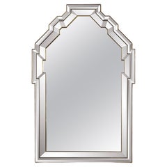 Art Deco Design Hochwertiger vergoldeter Glasperlen- und Facettenspiegel