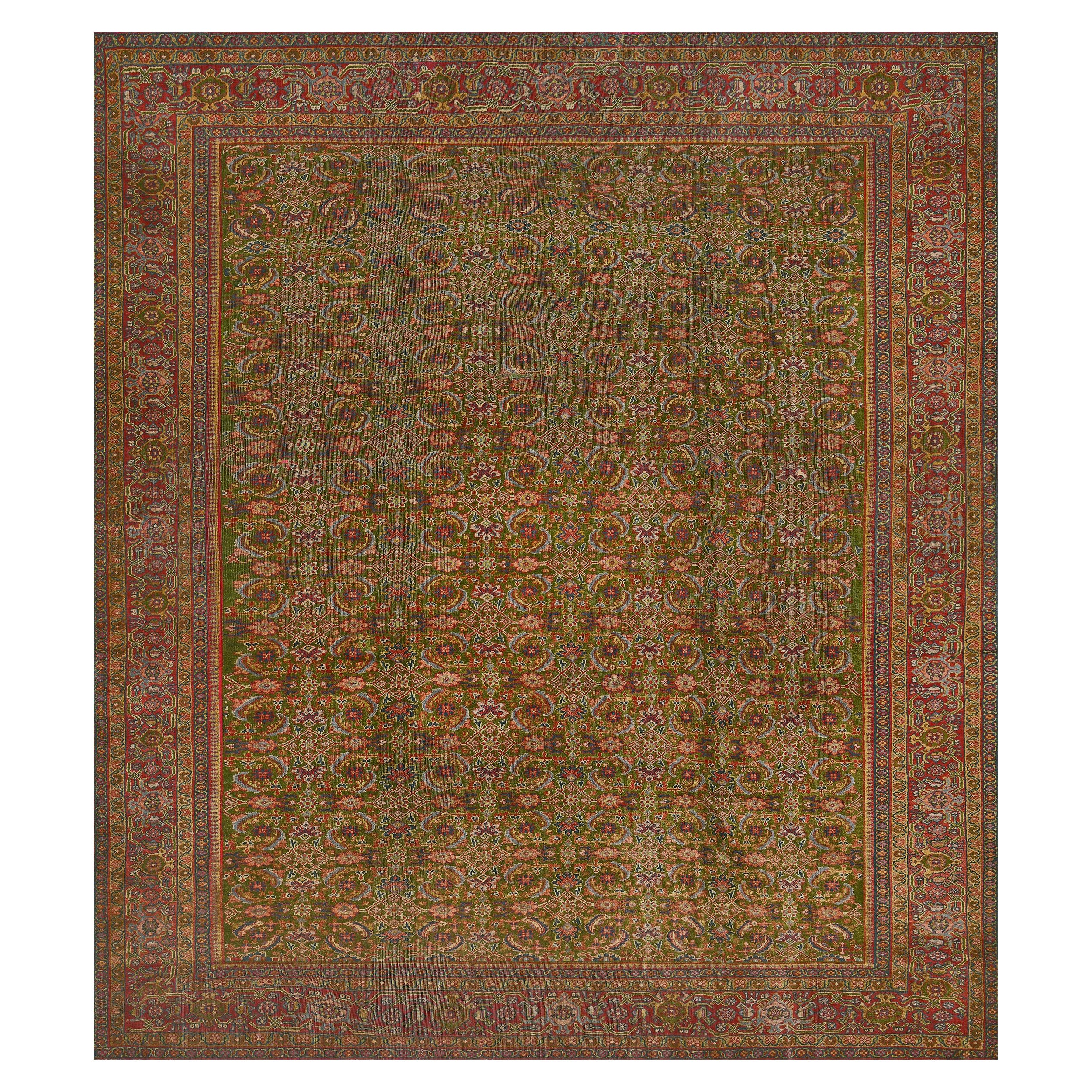 Hand-woven Authentic Antique Herati-Pattern Wool Persian Sultanabad Rug