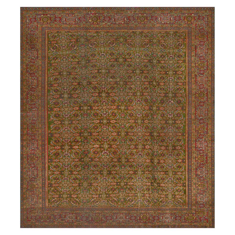 Antique Hand-woven Wool Herati-Pattern Persian Malayer Rug For Sale at ...